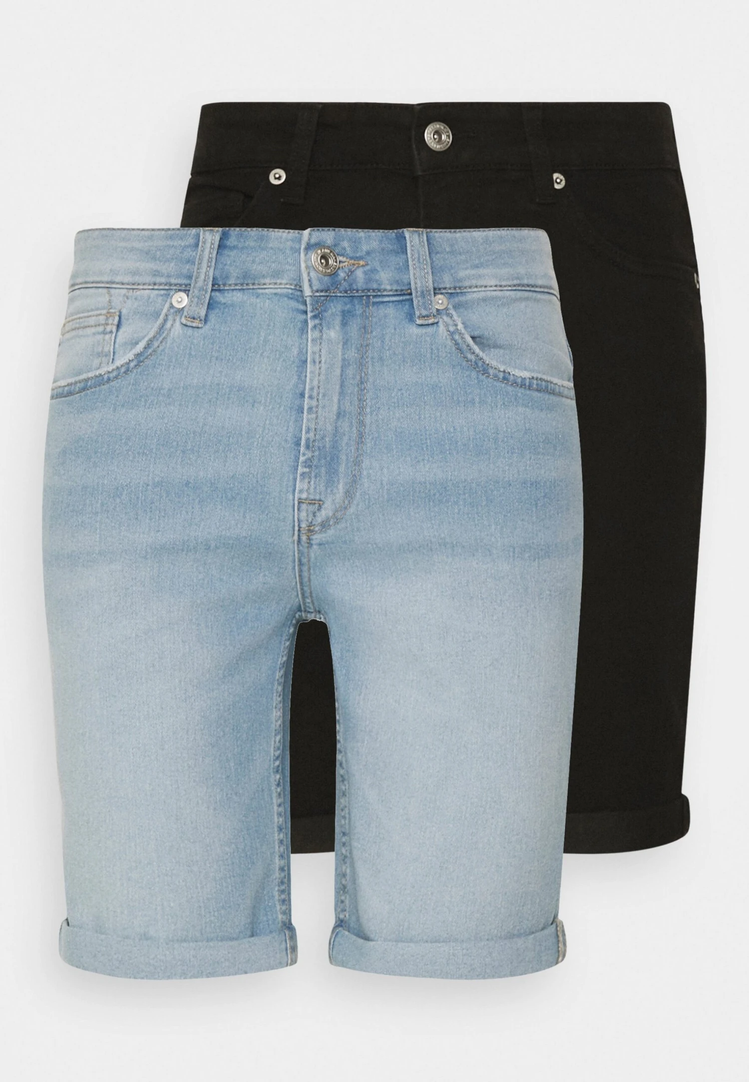 Only & Sons Onsply 2 Pack - Jeansshort - Light Blue Denim/Black 3 Only & Sons Onsply 2 Pack - Jeansshort - Light Blue Denim/Black