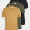 Pier One 3 Pack - Poloshirt - Camel/Khaki/Black -Heren Mode Boutique 16db92ea73b9462093a7b59928d23834