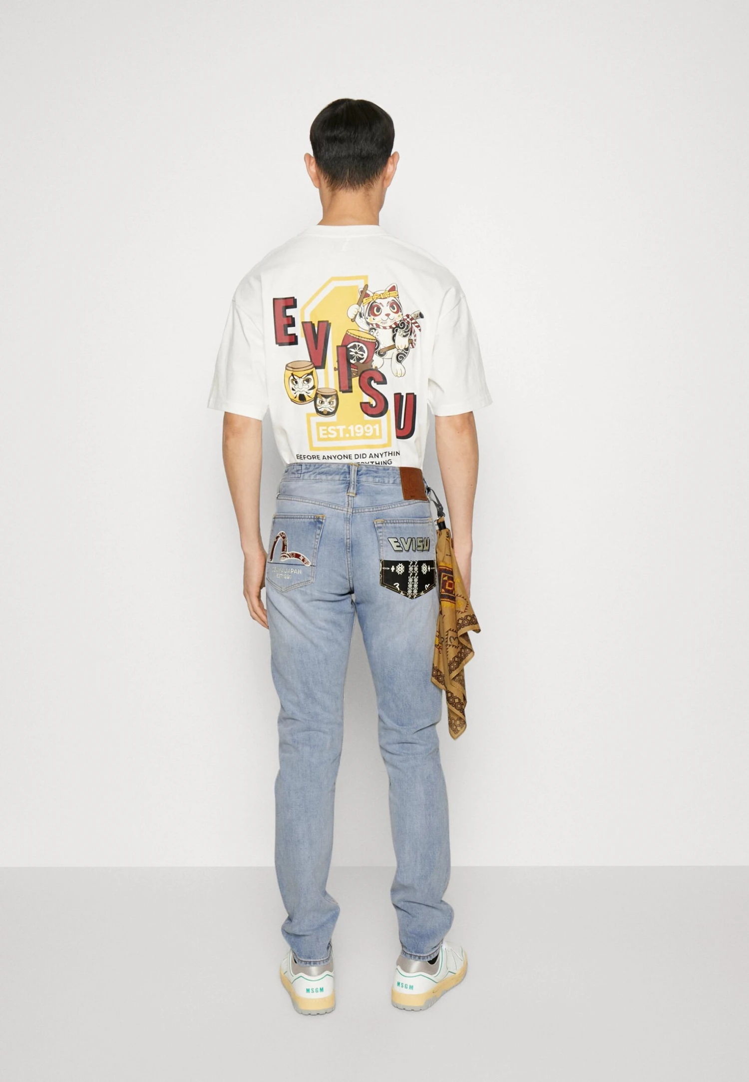 Evisu Nomadic Bandanna- Jeans Tapered Fit - Light Tone Indigo 5 Evisu Nomadic Bandanna- Jeans Tapered Fit - Light Tone Indigo - Afbeelding 3