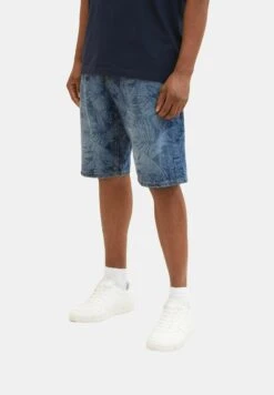 Tom Tailor Gemusterte Morris - Jeansshort - Dark Banana Leaf Lazer Denim
