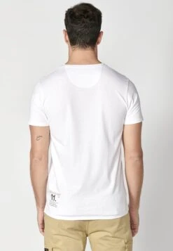 Koroshi Short Sleeve - T-Shirt Print - Blanco White -Heren Mode Boutique 31d53b426dc547318eef0464f716c72d