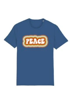 [#Retrorevival] Peace - T-Shirt Print - Bright Blue