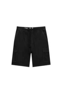 PULL & BEAR Waistband - Jeansshort - Black -Heren Mode Boutique 34bc4a7dd78a4266857d066c21543eea