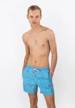 Doodle Color Changing Swimshorts - Zwemshorts - Teal/Pink -Heren Mode Boutique 374c1b75a66c44c7befc082e29cf9656