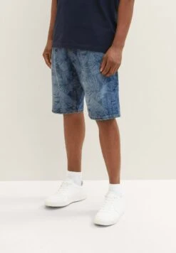 Tom Tailor Gemusterte Morris - Jeansshort - Dark Banana Leaf Lazer Denim -Heren Mode Boutique 4639bde1df834615ab4f2409f356b55e
