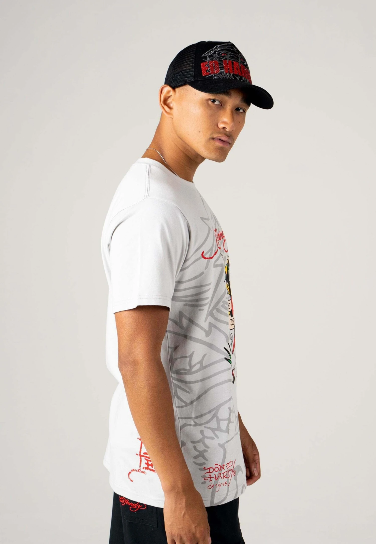 Ed Hardy True-Till-La - T-Shirt Print - Grey 6 Ed Hardy True-Till-La - T-Shirt Print - Grey - Afbeelding 4