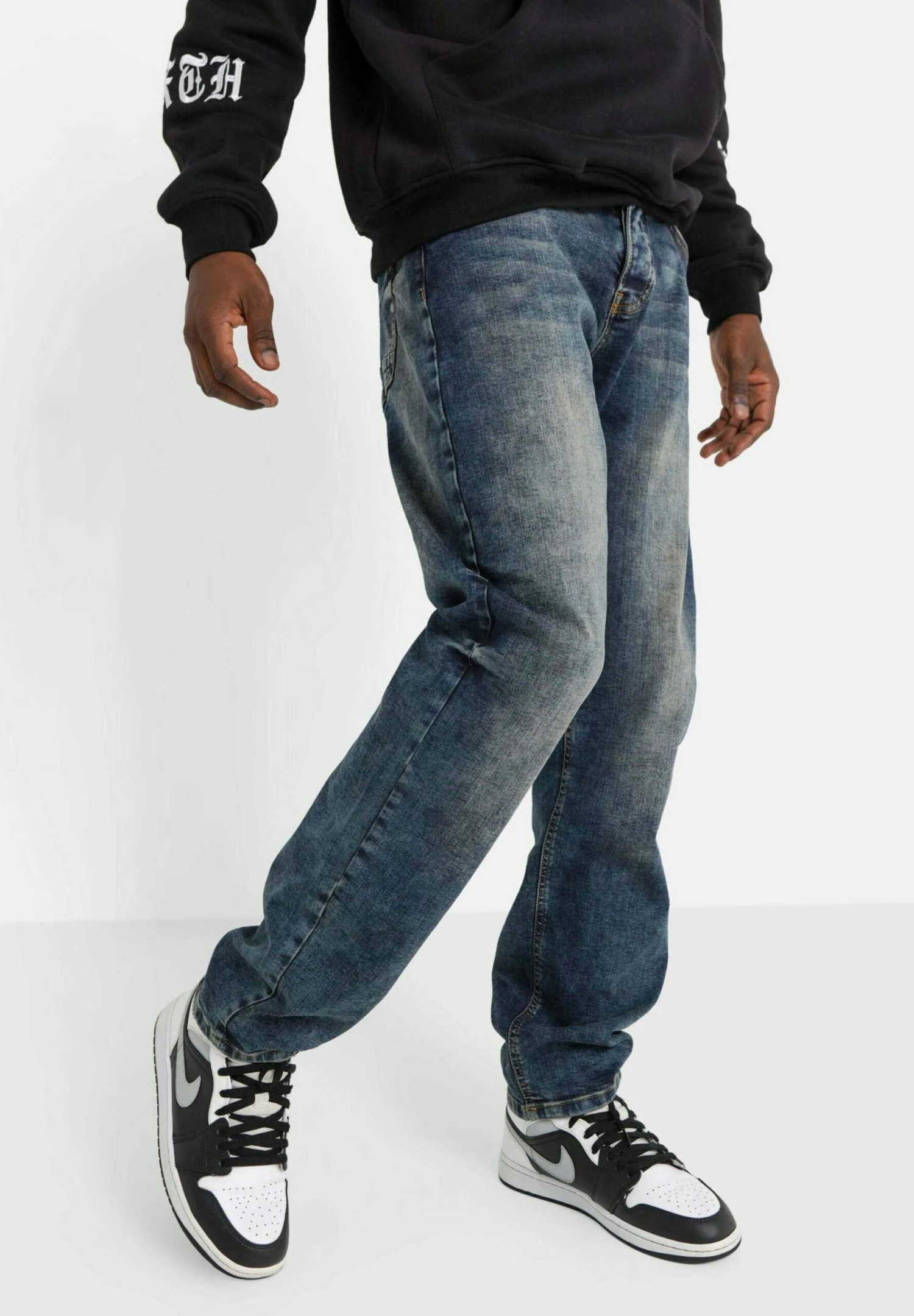 SIXTH JUNE Washed - Straight Leg Jeans - Dark Blue 6 SIXTH JUNE Washed - Straight Leg Jeans - Dark Blue - Afbeelding 4