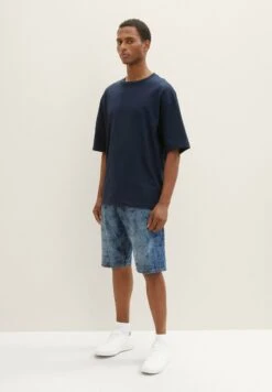 Tom Tailor Gemusterte Morris - Jeansshort - Dark Banana Leaf Lazer Denim -Heren Mode Boutique 61343044efca4de79b70d2bd11801da7