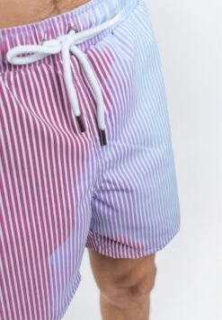 Striped Color Changing Swimshorts - Zwemshorts - Cherry/Blue -Heren Mode Boutique 61430aa5555a442094c390fc4aa8a2e9