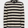 Marc O'Polo Longsleeve Rib Neck Trimming Stripes Logo Embroidery - Longsleeve - Multi/Dark Navy -Heren Mode Boutique 69eb4d7f7851478897f68e5e347b5236