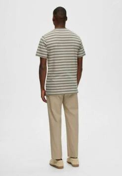 Selected Homme Slhricky StripeSs O-Neck - T-Shirt Print - Vetiver -Heren Mode Boutique 77a5ad9695d74fc994bc6e1a3e2dbad7