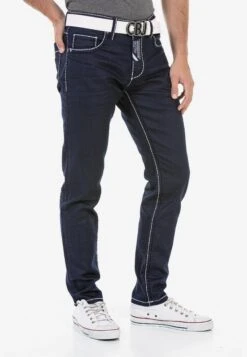 Cipo & Baxx Jeans - Straight Leg Jeans - Darkblue -Heren Mode Boutique 843f00dd5c744610b28cfbec58dd6e64
