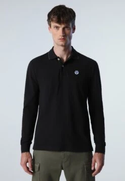 North Sails Long-Sleeved- Poloshirt - Black