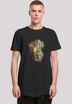F4NT4STIC Marvel Avengers Endgame Infinity Gauntlet Splatter - T-Shirt Print - Black