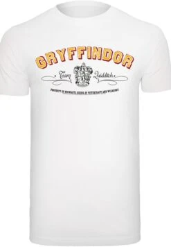F4NT4STIC Harry Potter Gryffindor Team Quidditch - T-Shirt Print - White -Heren Mode Boutique 918a2d6ba4384384b7ba5d2f7bbad469