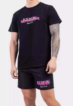 Iceberg Stampa Sul Petto - T-Shirt Print - Black