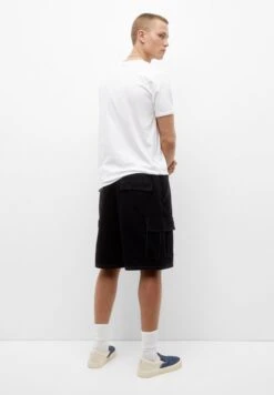PULL & BEAR Waistband - Jeansshort - Black -Heren Mode Boutique a384ca36767b47468a323990b4273433