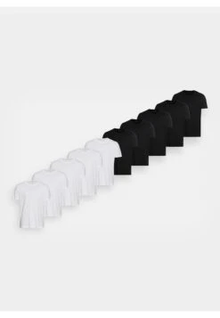 Pier One 10 Pack - T-Shirt Basic - White/Black -Heren Mode Boutique a47858ffbc3a4fd8908751110de7e4fb