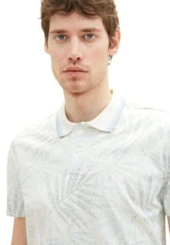 Tom Tailor Mit Allover-Print - Poloshirt - Light Blue Tonal Leaf Design -Heren Mode Boutique a4e89806084f4ce39b6463e839abb008