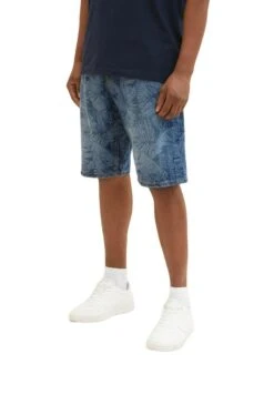 Tom Tailor Gemusterte Morris - Jeansshort - Dark Banana Leaf Lazer Denim -Heren Mode Boutique c973fd3bd6f844ffb80b9ff0b6b51b75