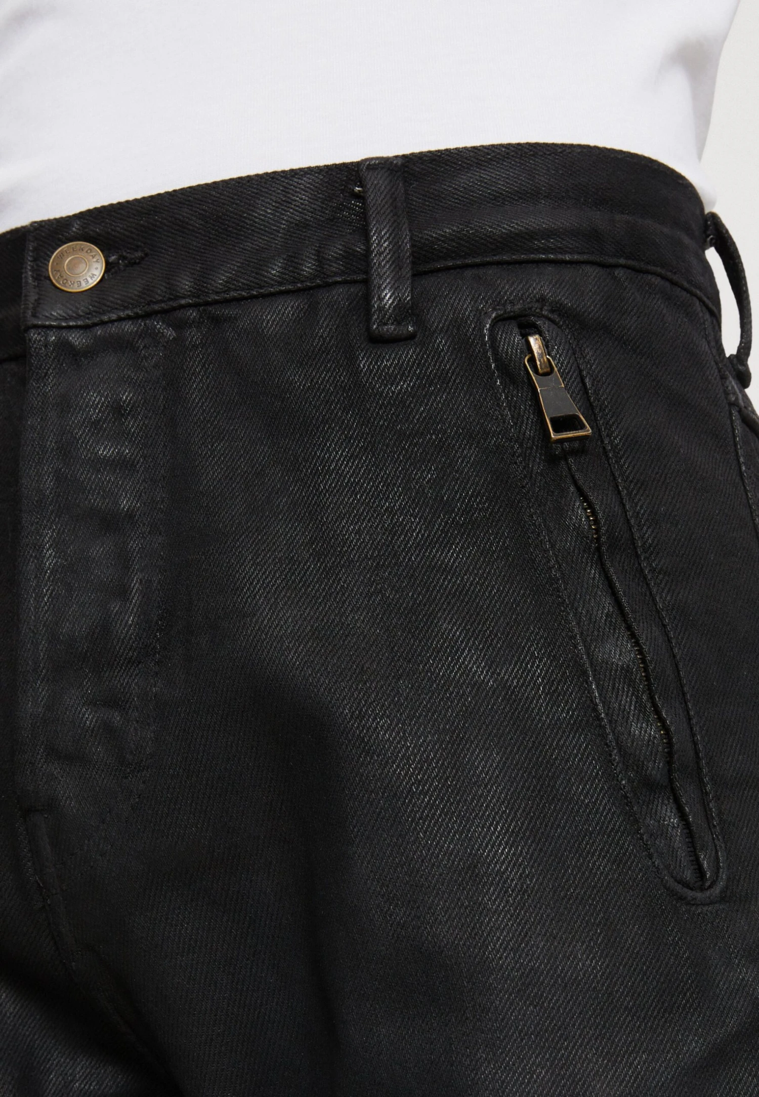 WEEKDAY Racer Biker - Straight Leg Jeans - Black Coating 8 WEEKDAY Racer Biker - Straight Leg Jeans - Black Coating - Afbeelding 6