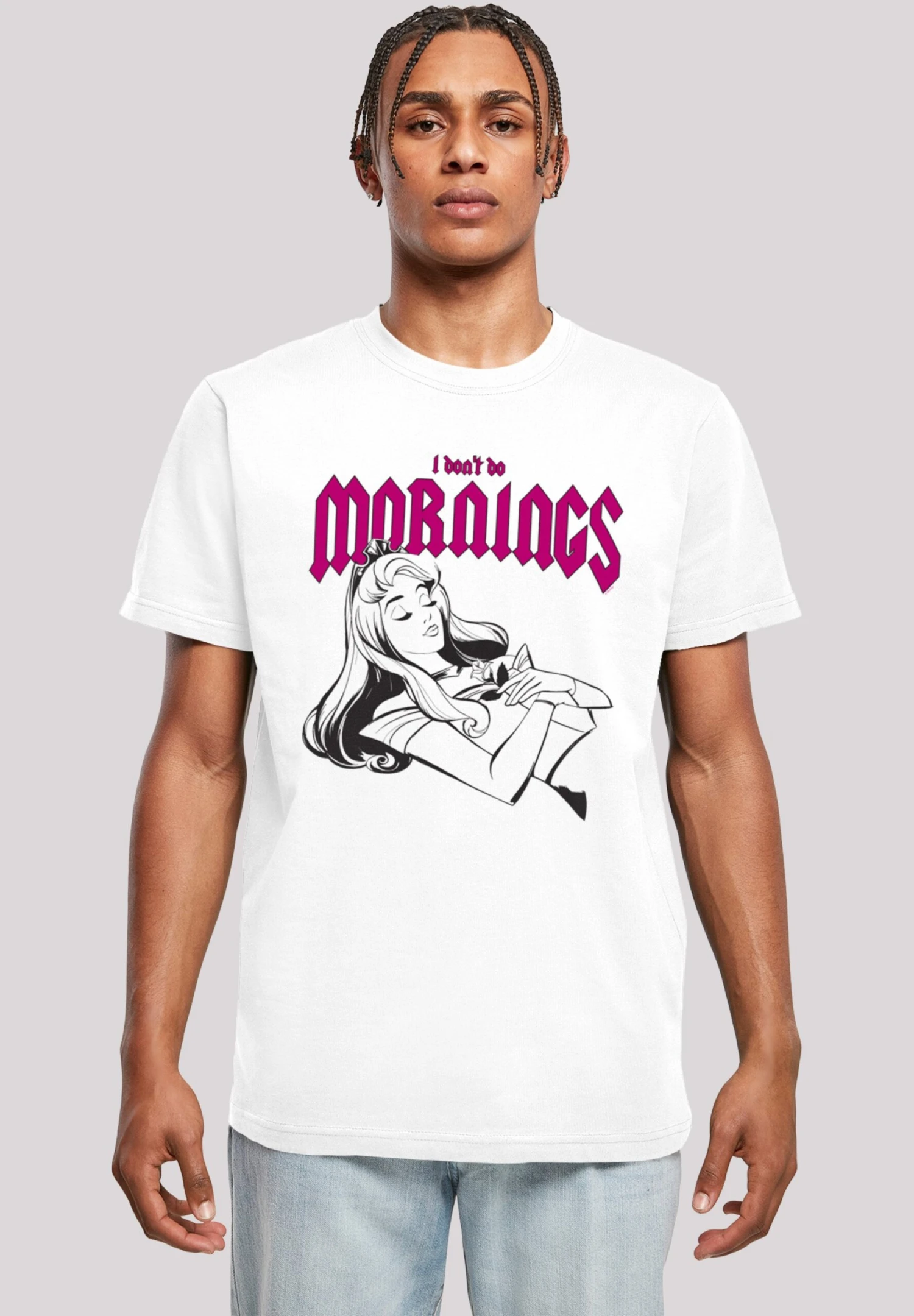 F4NT4STIC Disney Sleeping Beauty Dornröschen Don'T Do Mornings - T-Shirt Print - White 3 F4NT4STIC Disney Sleeping Beauty Dornröschen Don'T Do Mornings - T-Shirt Print - White