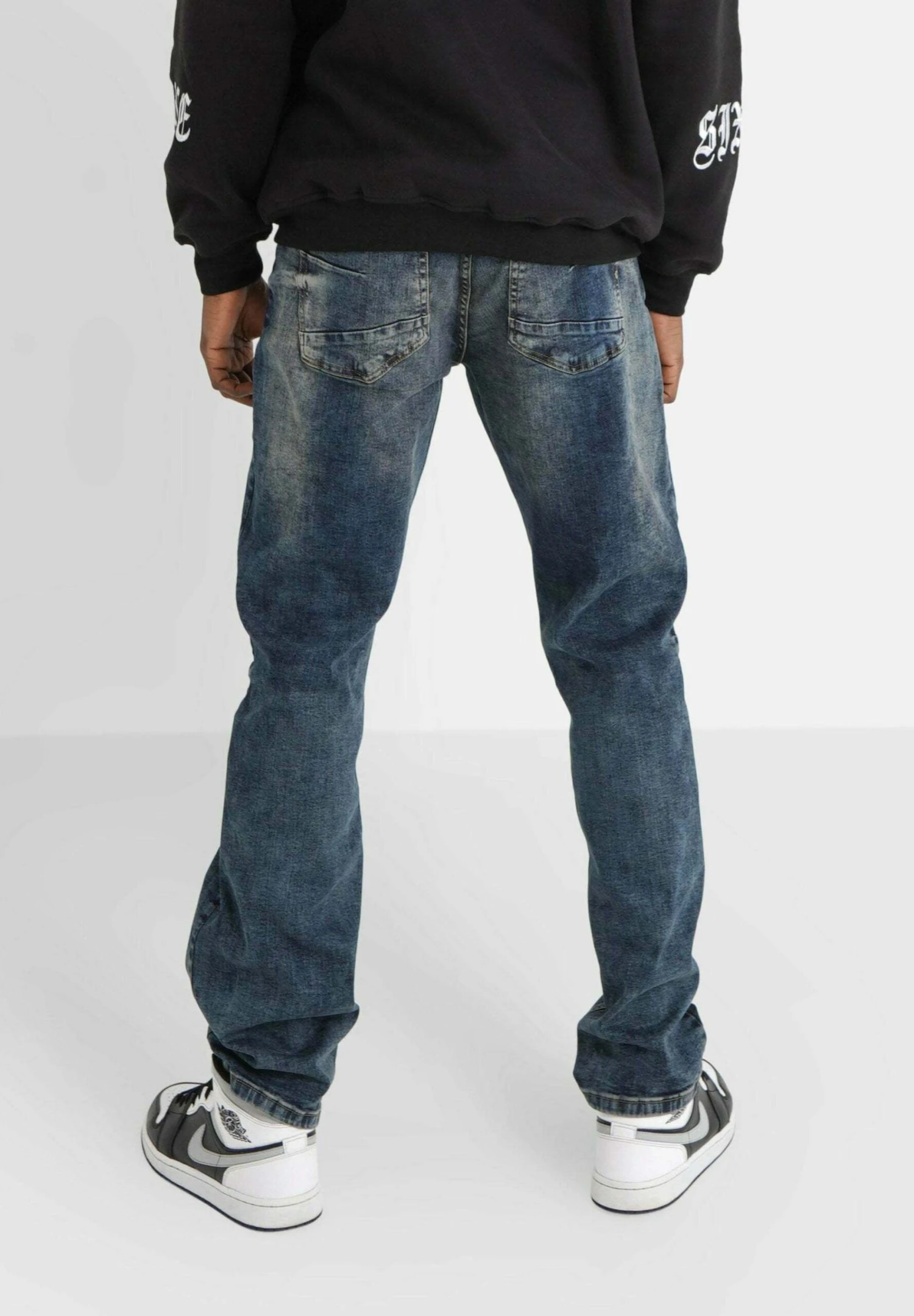 SIXTH JUNE Washed - Straight Leg Jeans - Dark Blue 5 SIXTH JUNE Washed - Straight Leg Jeans - Dark Blue - Afbeelding 3