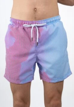 Striped Color Changing Swimshorts - Zwemshorts - Cherry/Blue