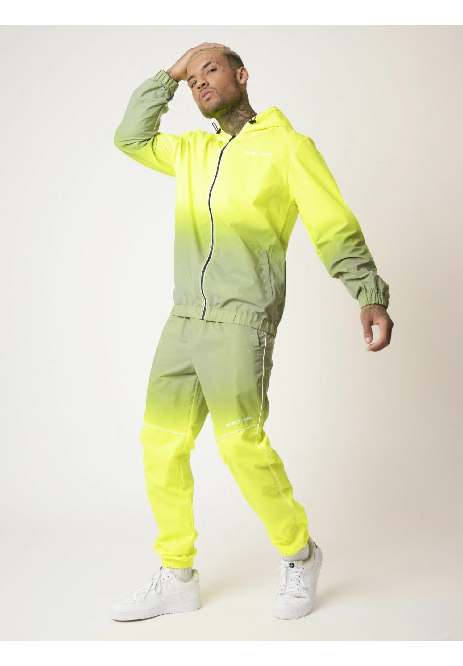 À Capuche Réfléchissante - Trainingsvest - Jaune Fluo 4 À Capuche Réfléchissante - Trainingsvest - Jaune Fluo - Afbeelding 2