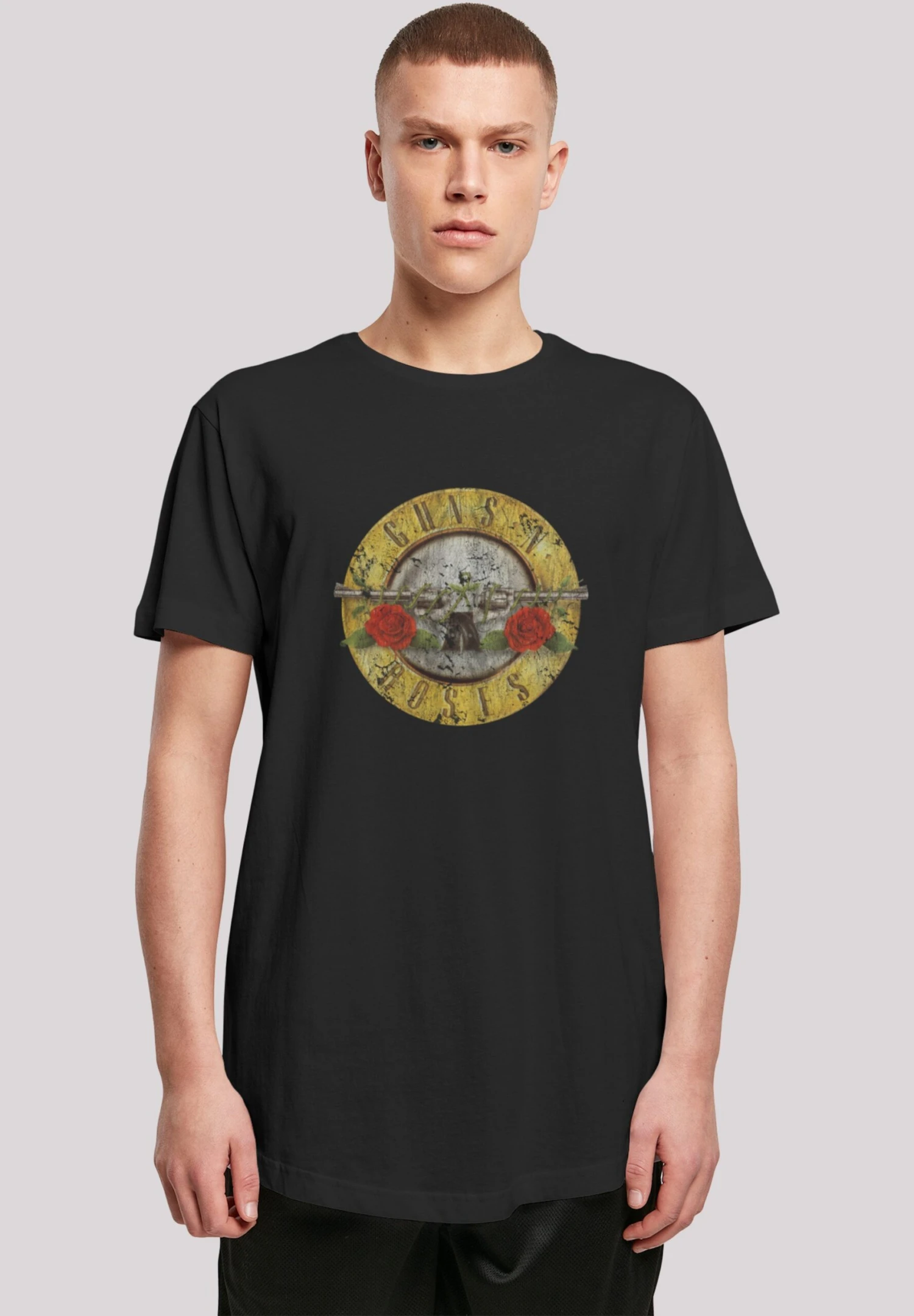 F4NT4STIC Guns 'N' Roses Band Vintage Classic Logo Distressed - T-Shirt Print - Black 3 F4NT4STIC Guns 'N' Roses Band Vintage Classic Logo Distressed - T-Shirt Print - Black