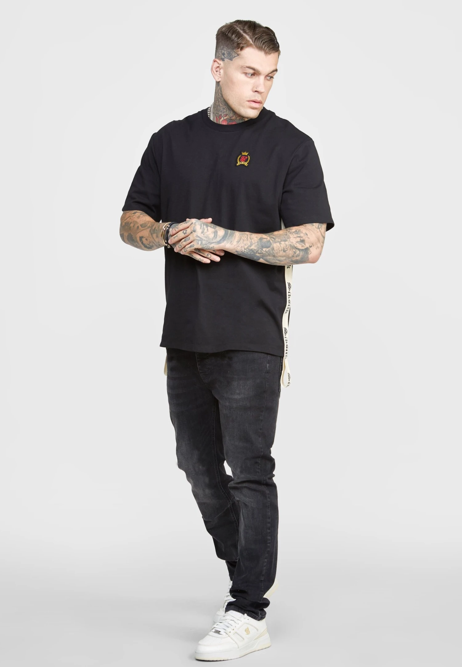 SikSilk Slim Fit Jeans - Washed Black 4 SikSilk Slim Fit Jeans - Washed Black - Afbeelding 2