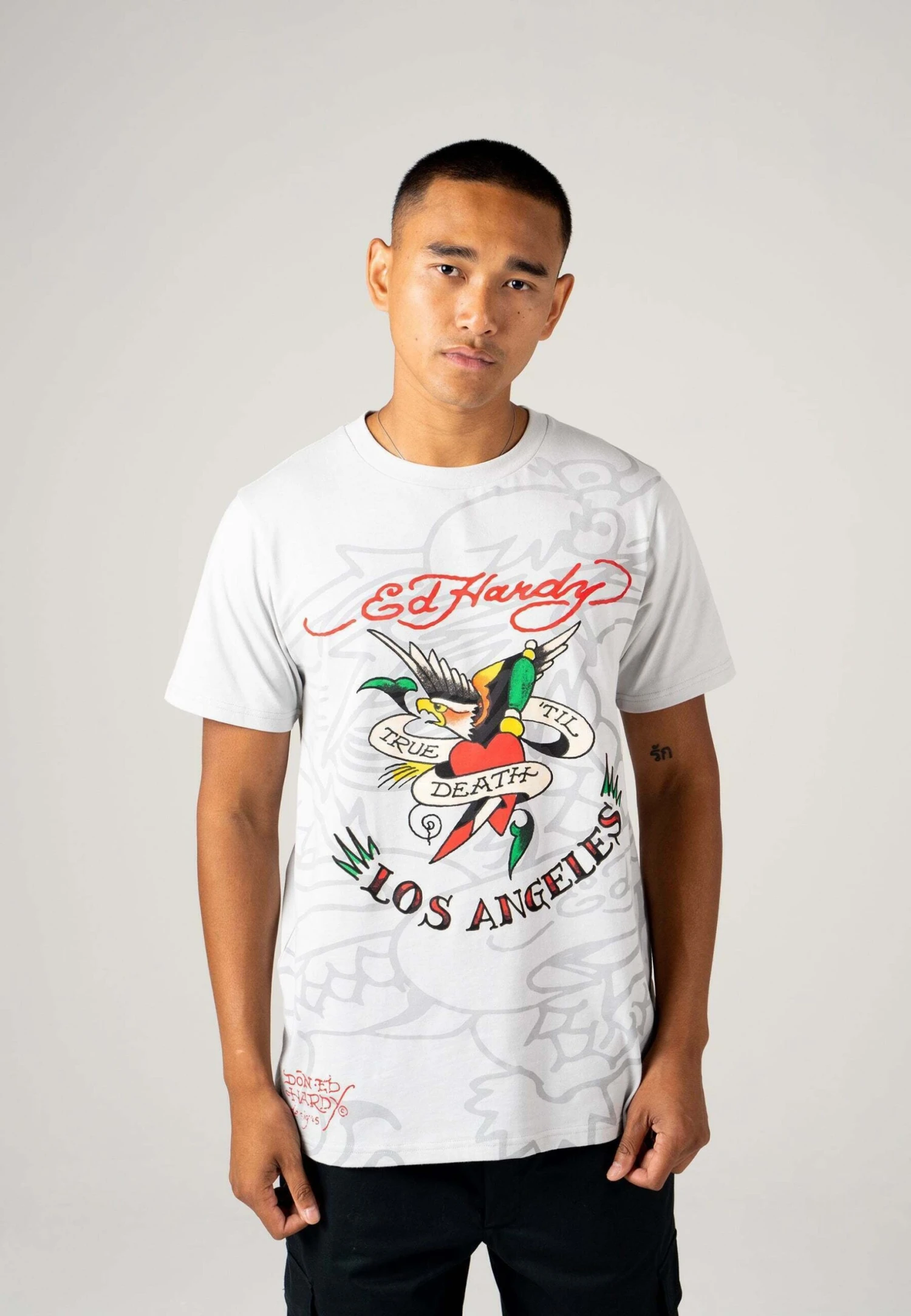 Ed Hardy True-Till-La - T-Shirt Print - Grey 3 Ed Hardy True-Till-La - T-Shirt Print - Grey